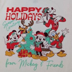 Disney Mickey Mouse Friends Happy Holidays Christmas Graphic T Shirt‎ M M